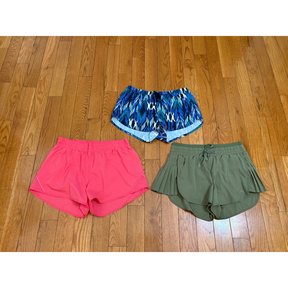 JoyLab All in Motion Womens Athletic Shorts Bundle Medium Pink Green Blue 3pk